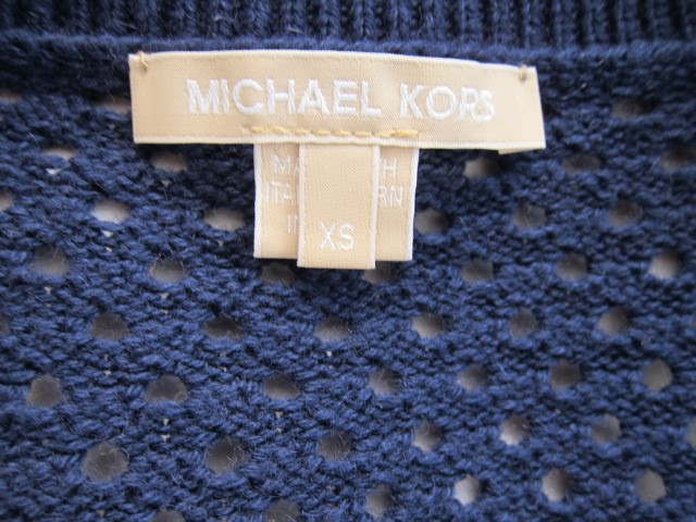 画像5: MICHAEL　KORS　マイケルコース　XS　カシミアブレンド手編み風ニットボレロ　インディゴブルー